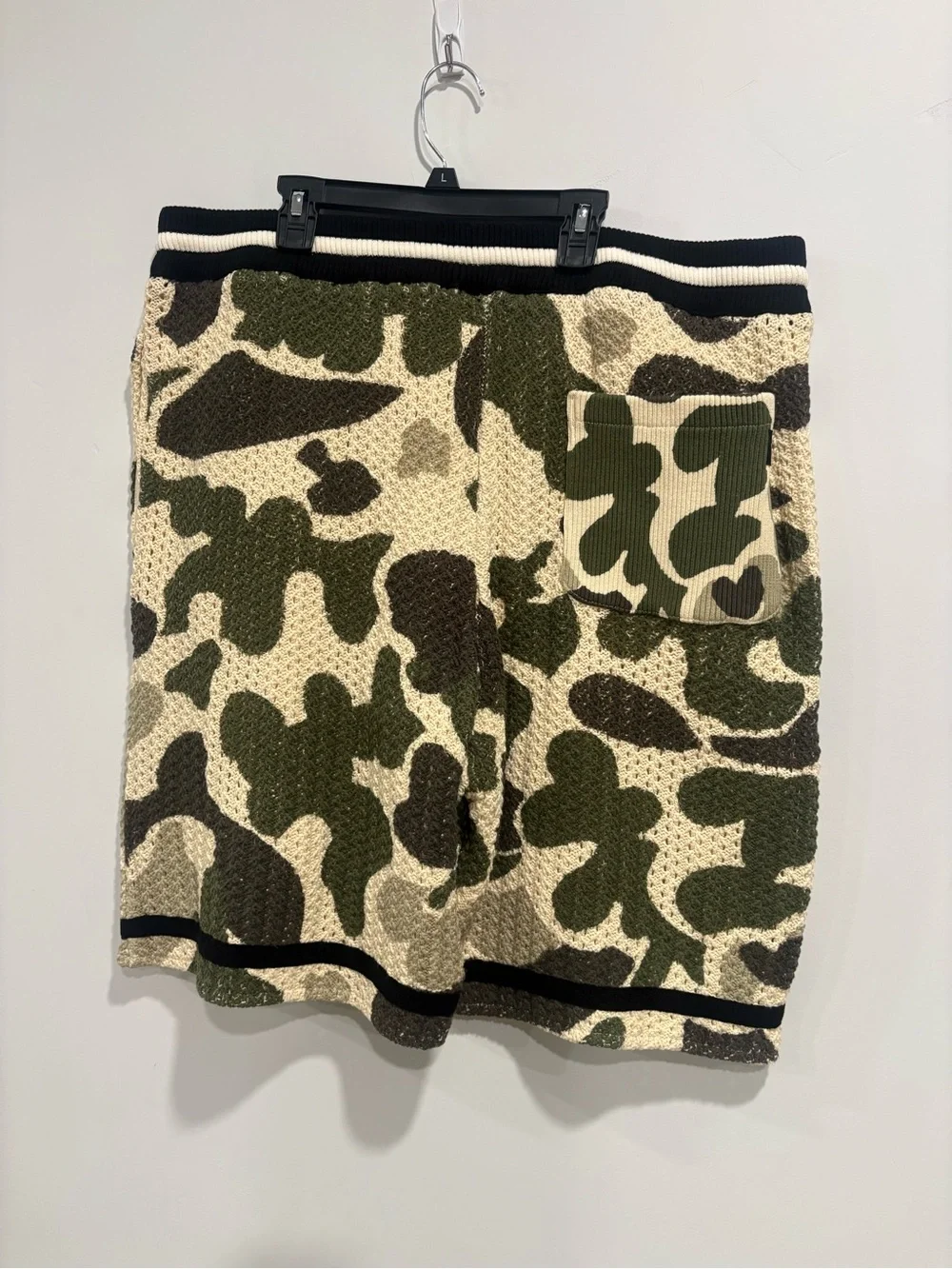 True Religion Open Knit Crochet Camo Short